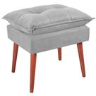 Puff Puf Opall Pes Palito 55x40cm Suede Cinza Claro Mpassos Cinza Claro