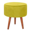 Puff Puf Redondo Pes Palito 44x40cm Suede Amarelo Mpassos Amarelo