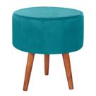 Puff Puf Redondo Pes Palito 44x40cm Suede Azul Mpassos Azul