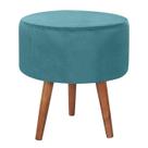Puff Puf Redondo Pes Palito 44x40cm Suede Azul MPassos