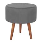 Puff Puf Redondo Pes Palito 44x40cm Suede Cinza Escuro MPassos