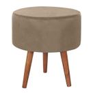 Puff Puf Redondo Pes Palito 44x40cm Suede Marrom Claro MPassos