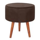 Puff Puf Redondo Pes Palito 44x40cm Suede Marrom Mpassos Marrom