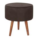 Puff Puf Redondo Pes Palito 44x40cm Suede Marrom MPassos