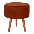 Puff Puf Redondo Pes Palito 44x40cm Suede Terra Cota Mpassos Terra Cota