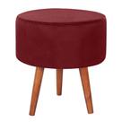 Puff Puf Redondo Pes Palito 44x40cm Suede Vermelho Escuro Mpassos Vermelho Escuro