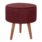 Puff Puf Redondo Pes Palito 44x40cm Suede Vermelho Escuro MPassos