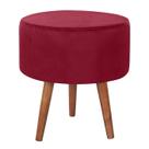 Puff Puf Redondo Pes Palito 44x40cm Suede Vermelho MPassos