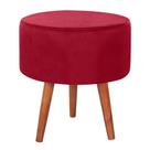 Puff Puf Redondo Pes Palito 44x40cm Suede Vermelho Mpassos Vermelho