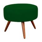 Puff Pufe Banqueta Redondo Estofado Pés Madeira Suede