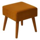 Puff Pufe Quadrado Tecido Suede Terracota com 4 Pé Palito para Closet Sala Quarto