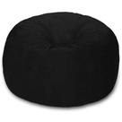 Puff Pufe Redondo Suede Preto 80x20 Com Enchimento