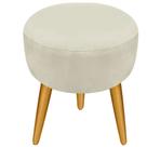 Puff Pufinho Puf Redondo Pés Palito Suede Bege Recepção Sala Quarto - Bela Móveis