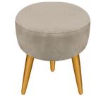 Puff Pufinho Puf Redondo Pés Palito Suede Cappuccino Recepção Sala Quarto - Bela Móveis
