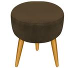 Puff Pufinho Puf Redondo Pés Palito Suede Marrom Recepção Sala Quarto - Bela Móveis