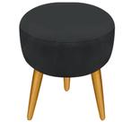 Puff Pufinho Puf Redondo Pés Palito Suede Preto Recepção Sala Quarto - Bela Móveis