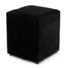 Puff Quadrado Box Suede Preto - Lymdecor