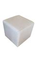 Puff Quadrado de 45cm Revestido no Linho Cinza Claro