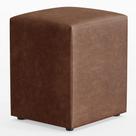 Puff Quadrado Decorativo L02 Sala De Estar material sintético Marrom - Lyam Decor