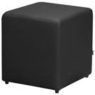 Puff Quadrado Decorativo Material Sintético Preto - Lyam Decor
