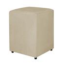 Puff Quadrado Decorativo Para Sala Suede Bege - Belliv Decor