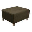 Puff Quadrado Decorativo Pés com Alumínio Nero Marrom Matri Puff Quadrado Decorativo Pés com Alumínio Nero Marrom Matri