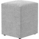Puff Quadrado Decorativo Sala De Estar L02 Bouclê Cinza