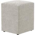 Puff Quadrado Decorativo Sala De Estar L02 Bouclê Creme