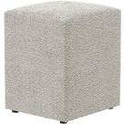 Puff Quadrado Decorativo Sala De Estar L02 Bouclê Creme - Lyam Decor