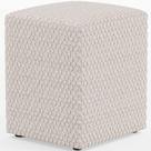 Puff Quadrado Decorativo Sala De Estar L02 Bouclê Cru - Lyam Decor
