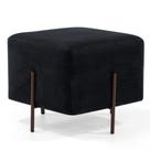 Puff Quadrado Decorativo Status 45x45 D02 Pés de Aço Veludo Preto C-300 - Lyam Decor Puff Quadrado Decorativo Status 45x45 D02 Pés de Aço Veludo Preto C-300 - Lyam Decor