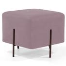 Puff Quadrado Decorativo Status 45x45 D02 Pés de Aço Veludo Rosê C-305 - Lyam Decor Puff Quadrado Decorativo Status 45x45 D02 Pés de Aço Veludo Rosê C-305 - Lyam Decor