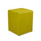 Puff Quadrado Decorativo Suede Amarelo Puff Quadrado Decorativo Suede Amarelo