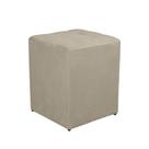 Puff Quadrado Decorativo Suede Bege