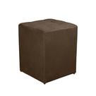 Puff Quadrado Decorativo Suede Marrom