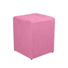 Puff Quadrado Decorativo Suede Rose