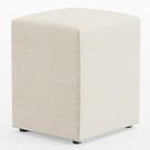 Puff Quadrado L02 Sala De Estar Linho Champagne