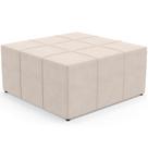 Puff Quadrado Milano 90x90cm W01 Suede Bege Puff Quadrado Milano 90x90cm W01 Suede Bege