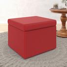 Puff Quasar / A-020 Couro Artificial Vermelho