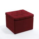 Puff Quasar / com Capitonê / N-033 Veludo Vermelho