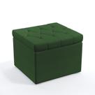 Puff Quasar Com Capitonê Suede Verde Aradecor