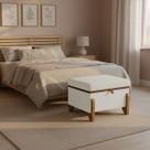 Puff Recamier Baú Versallies 50 cm Para Sala Quarto Pé De Cama Hall De Entrada Bouclé Premium Luxo