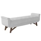 Puff Recamier Calçadeira 140cm Base Madeira Neville P02 Bouclé Branco - Mpozenato Puff Recamier Calçadeira 140cm Base Madeira Neville P02 Bouclé Branco - Mpozenato