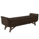 Puff Recamier Calçadeira 160cm Base Madeira Neville P02 Sintético Marrom - Mpozenato