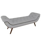 Puff Recamier Calçadeira 195cm Pés Palito Madeira Vêneto P02 Veludo Cinza - Mpozenato Puff Recamier Calçadeira 195cm Pés Palito Madeira Vêneto P02 Veludo Cinza - Mpozenato