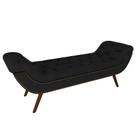 Puff Recamier Calçadeira 195cm Pés Palito Madeira Vêneto P02 Veludo Preto - Mpozenato Puff Recamier Calçadeira 195cm Pés Palito Madeira Vêneto P02 Veludo Preto - Mpozenato