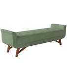Puff Recamier Decorativo com Pés em Madeira 140 cm Itália P05 Bouclê Oliva - Lyam Decor Puff Recamier Decorativo com Pés em Madeira 140 cm Itália P05 Bouclê Oliva - Lyam Decor