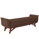 Puff Recamier Decorativo com Pés em Madeira 140 cm Itália Veludo Marrom - Lyam Decor Puff Recamier Decorativo com Pés em Madeira 140 cm Itália Veludo Marrom - Lyam Decor