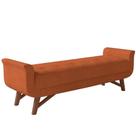 Puff Recamier Decorativo Com Pés Em Madeira 160cm Itália Bouclê Terracota