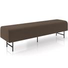 Puff Recamier Decorativo Com Pés Industrial 140cm Novara P05 Veludo Marrom - Lyam Decor